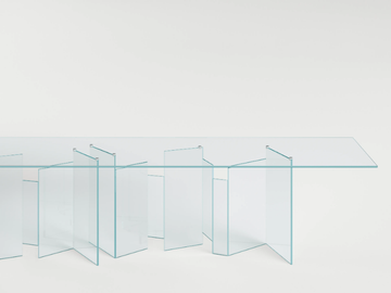 METROPOLIS XXL - Rectangular tempered glass table by Tonelli Design - view 2